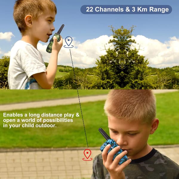 Walkie-talkies for barn 3 km lang rekkevidde