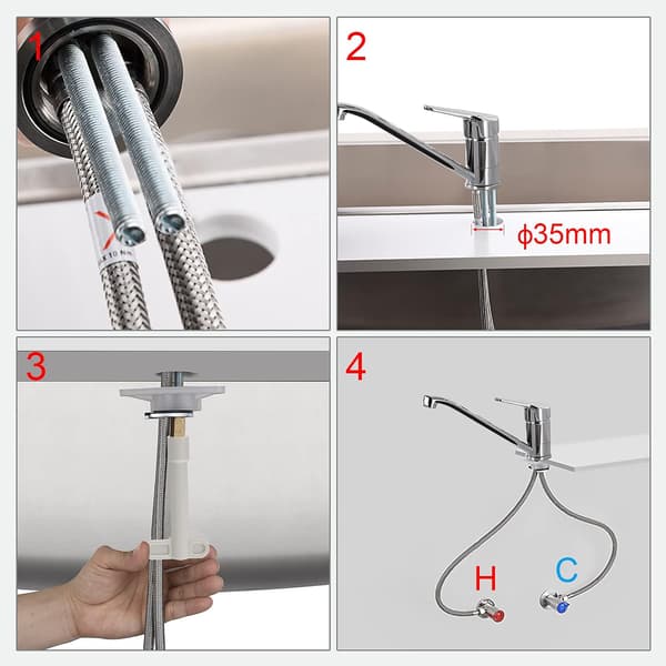 Silver Roma, Diskhoblandare, Enhandsgrepp Kökskran, Krom, S
