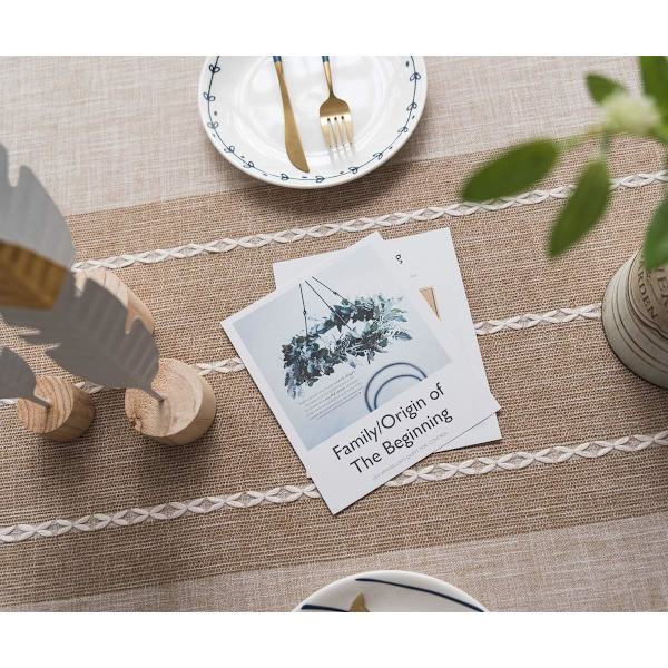 Durable Cotton Linen Tablecloths for Rectangular Dining Table