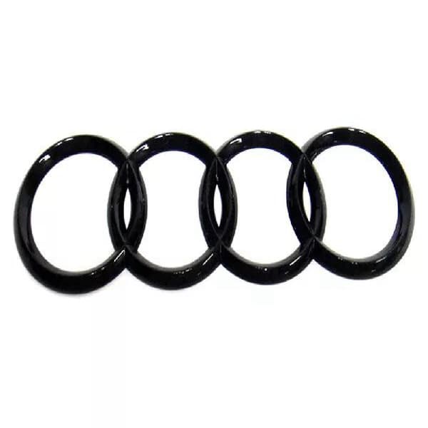 Sort blank bagklap ringemblem til Audi A3 A4 S4 A5 A6 S 192x62mm-XF36-