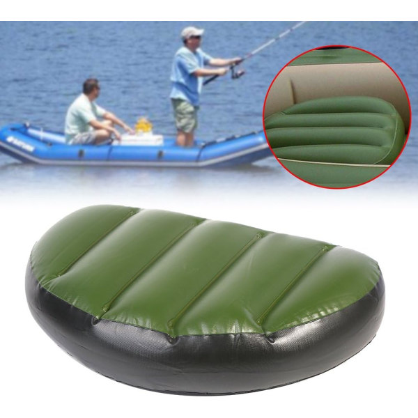 Kajak oppustelig sæde Premium grøn fiskebåd sædehynde PVC oppustelig båd sæde pude til udendørs camping båd sæde 2 stk.