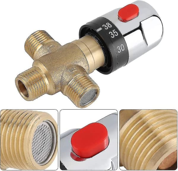Thermostatic mixer for hot and cold water in solid brass, fixed temperature mixer for washbasin [db]