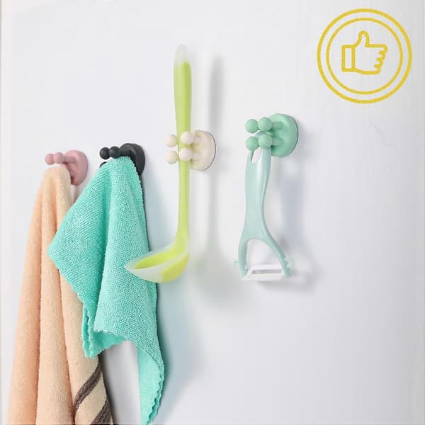 Silicone Toothbrush Holder 6 Pcs Multifunctional Hanger Razor Holder Waterproof Self-Adhesive Wall Mounted Single Hanger