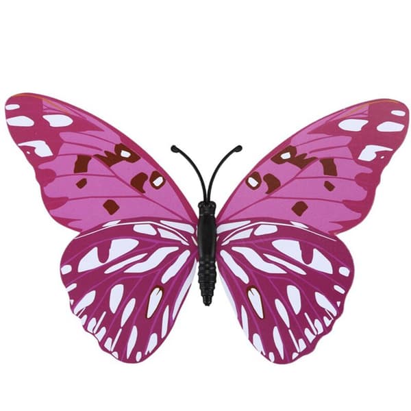 24X 3D Perhosseinätarrat Taidetarrat (Violetti + Vihreä)
