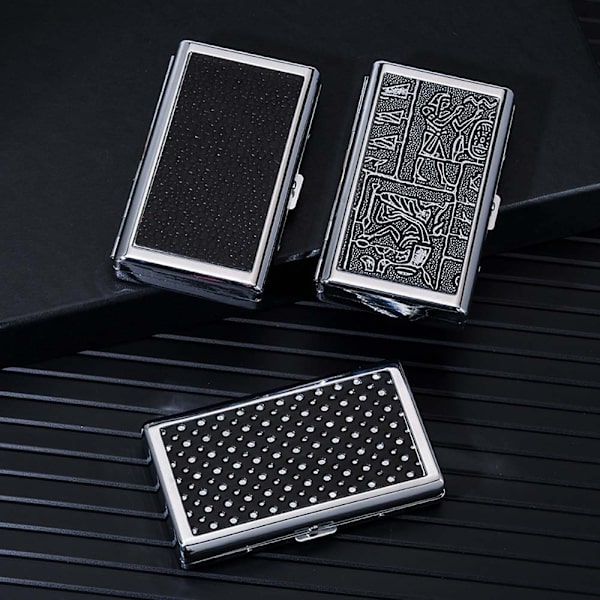 Leather Cigarette Case with Water Drop Pattern - Holds Regular, Slim, and Extra Slim Cigarettes