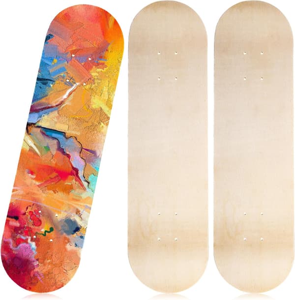 3-pakning blanke skateboarddekk 7-lags lønn maling kunst DIY size_name Orange