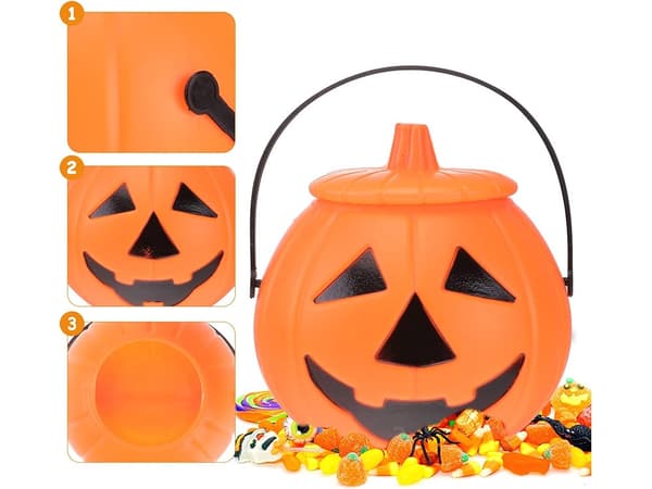 Halloween-spand græskar - Stor slikskål til børn 86