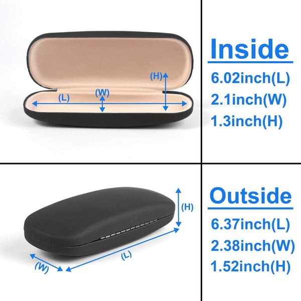 wxsp Unisex Hard Shell Eyeglasses Case, Protective Case For Glasses Black One