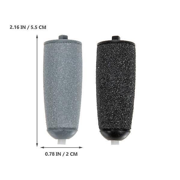 6 stk. Fod Slibehoveder Udskiftelige Hoveder Fod Død Hud Fjernelse Rullehoveder Sort 5,5x2cm Black 5.5x2cm