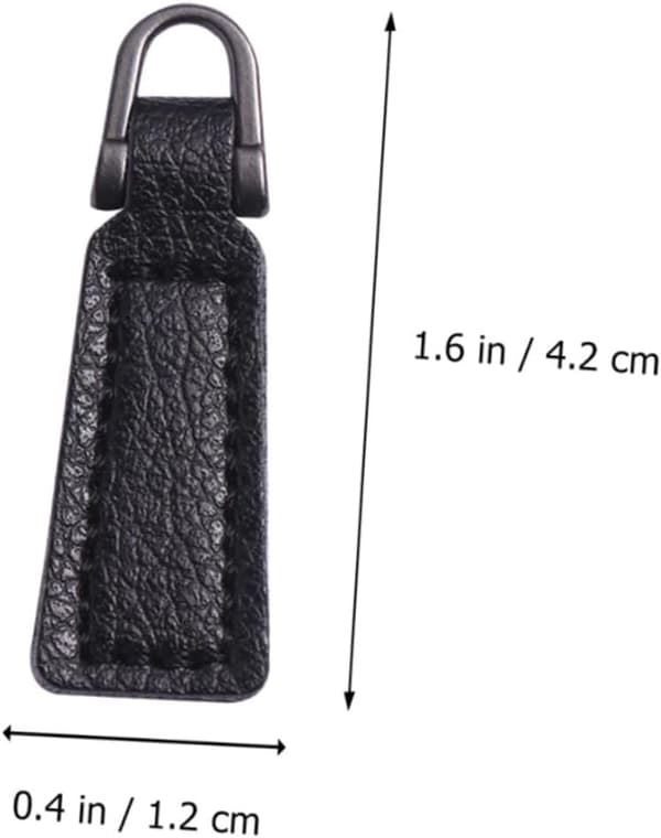 25 Pcs Black PU Leather Zipper Pulls for Bags and Clothes, Universal Detachable Zipper