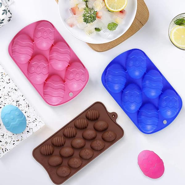 4 stk. silikoneforme til påskeæg til håndlavet slik og chokolade
