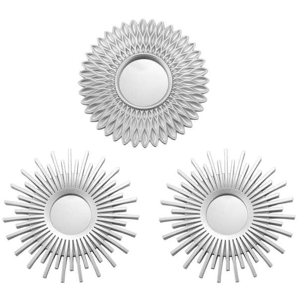 Silver Mirrors for Wall 3-Pack - Wall Mirrors for Room Decor & Home Decor Mirrors for Wall Decoration Decorative Mirrors