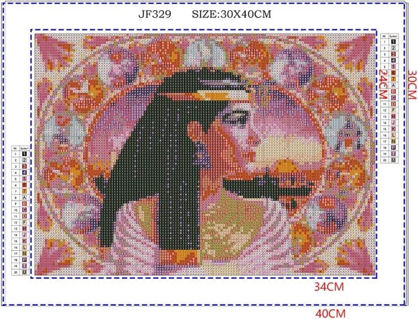 Fyrkantig diamantmålning efter nummer Cleopatra DIY 5D Full Drill Squ