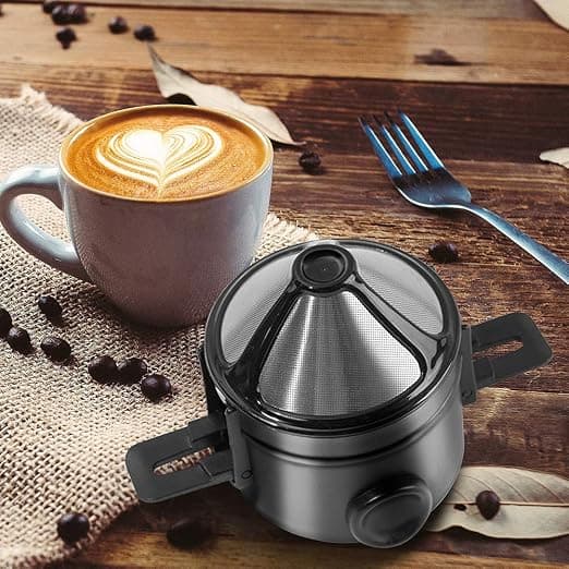 2-delt dryppende kaffedrypper, kaffemaskine i rustfrit stål og harpiks