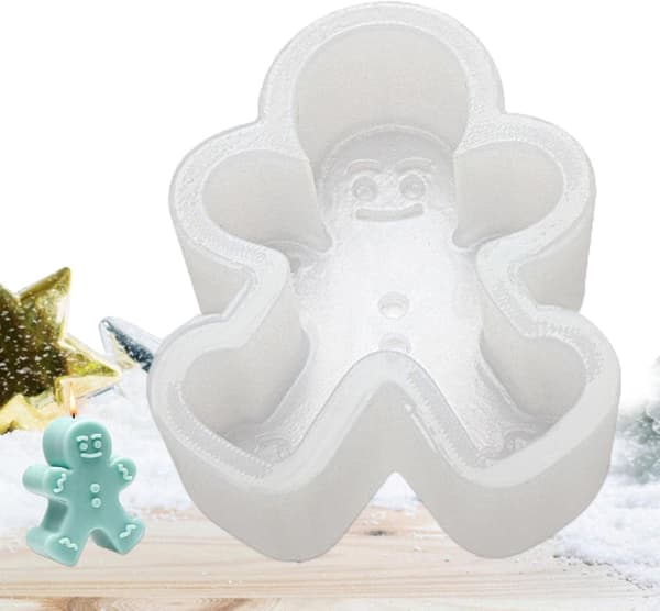 3D Julelysforme, Hjorte Silikone Sæbeforme til Lysfremstilling, Peberkagemand Forme, DIY Badebombe Chokoladekage Dekoration, Ideel DIY
