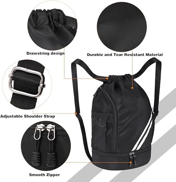 1 Piece Sports Bag - Waterproof Backpack - Drawstring Backpack - Fitness Backpack Unisex
