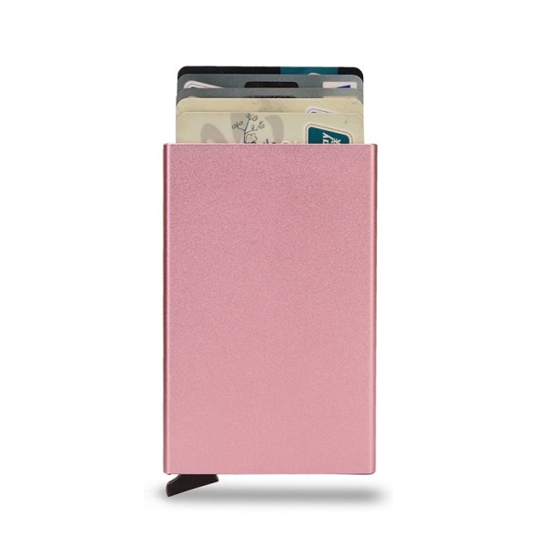 Minimalistisk herre lommebok pop-up kortholder med RFID blokkering og pengelomme lommebøker Stealth lommebok gaver til menn Pappa Ektemann Kjæreste Rose gold 1 piece