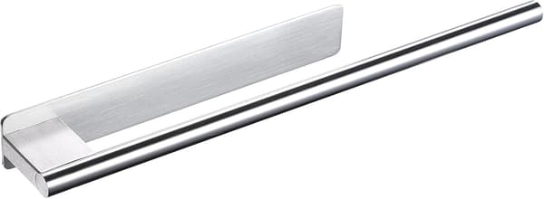 Håndklædeholder til badeværelse uden boring, selvklæbende håndklædeholder i rustfrit stål til badeværelse og køkken 39 cm, sort sølv Single Arm silver Single Arm