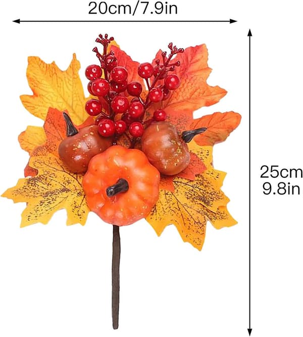Set med 3 konstgjorda pumpagrenar formade som lönngrenar för Halloween-bröllopsdekoration