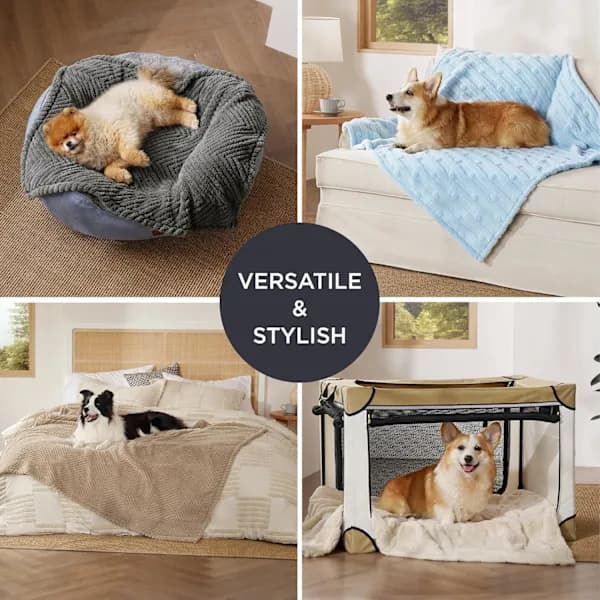 Vaskbart teppe for store hunder - Korallfleece hundeteppe, kjæledyrteppe, (1 stk, 76*100 cm, brun)