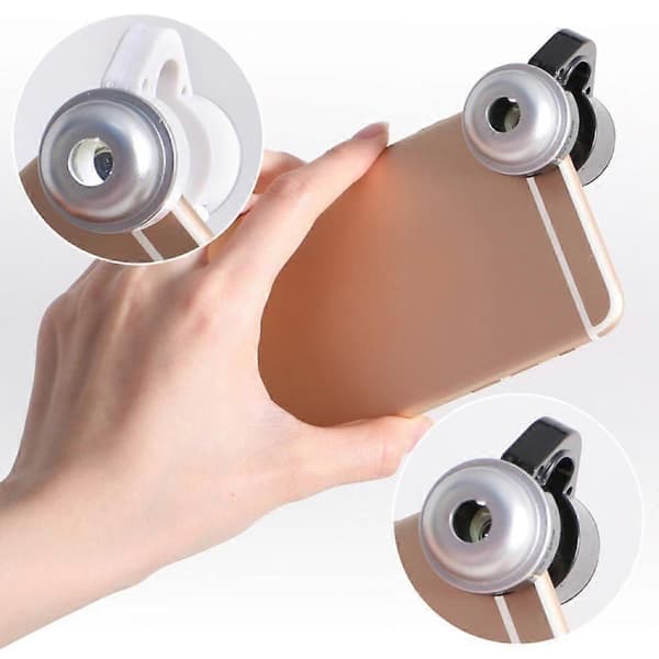 30X Zoom LED Magnifier Clip-On Universal Mobile Phone Microscope Micro Lens Phone Camera Magnifier White