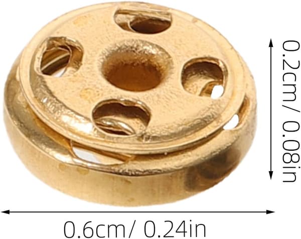 100 sæt 6 mm mini kobberknapper til tøj, sy på metaltrykknapper