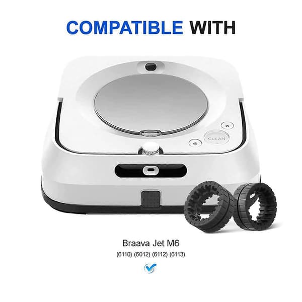 Skridsikre udskiftningshjul dæk til iRobot Braava Jet M6 (6110)
