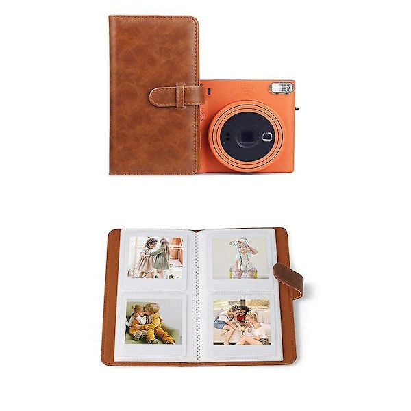 80 taskun retro PU -valokuva-albumi sopii Instax Square -filmille Fujifilm SQ1 SQ6 SQ20 SQ10 SP3 -kameratarvikkeille 80 pockets white