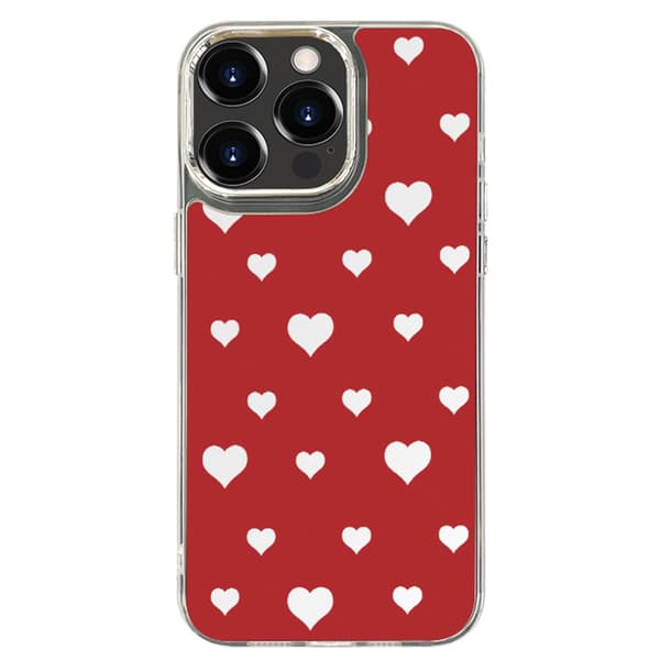 Speilmalet telefondeksel - Hjertedesign for iPhone 16 Pro