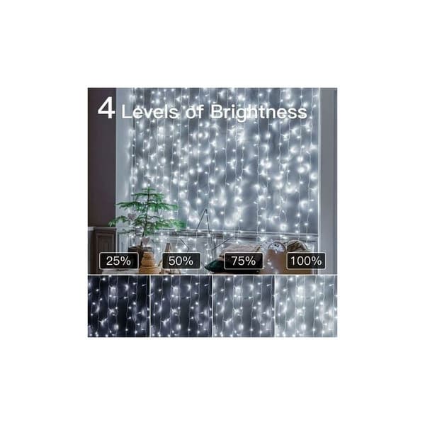 100m Outdoor Light String - 1000 Cool White LED Lights - IP44 Waterproof - 8 Modes - Remote Control and Timer - Christmas and Events