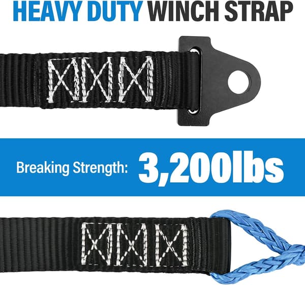 64 inch Plow Strap Suitable for ATV UTV Winch, Heavy Duty Snow Plow Lift Strap for Standard or Wide