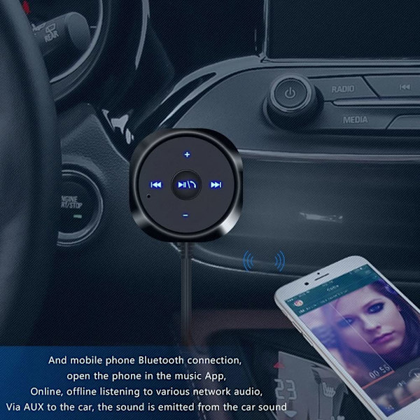 Bluetooth-bilset, Bil Bluetooth-kompatibel ljudmottagare 3.5mm Bluetooth-kompatibel adapter ljudmottagare handsfree bil
