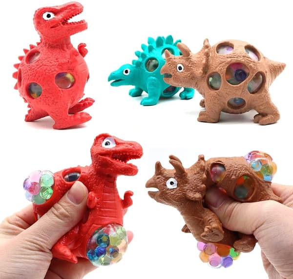 3-pak Squishy Dinosaur Stressbolde - Sensorisk Fidget Legetøj til ADHD, Autisme & Stresslindring - Anti-Fidget Legetøj til Voksne Børn-FA-