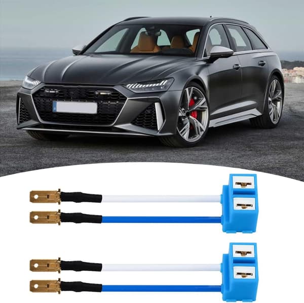 2 stk H7 frontlys pære rettvinklet keramisk sokkelkontaktadapter