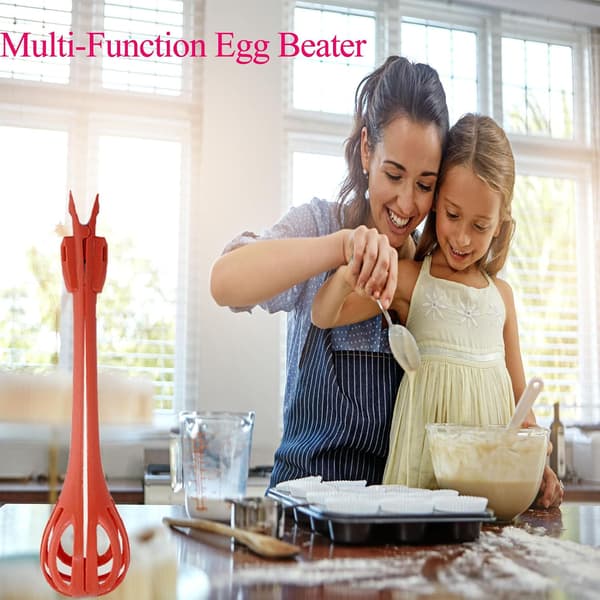 Multifunksjonell eggvisp, 2-i-1 eggvisp og mattang for matlaging, baking, blanding, griping – Perfekt for egg, nudler, brød, røre og mer!