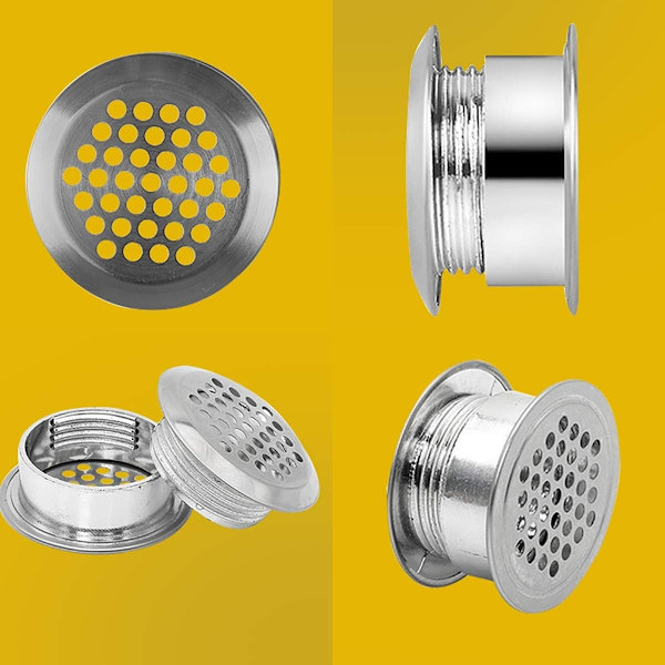 Runda Ventilationsgaller i Rostfritt Stål 10 Stk för Skåp, Hyllor, Avluftning, Ventilation, Köksmöbler, Silver, Håll Luften Fräsch