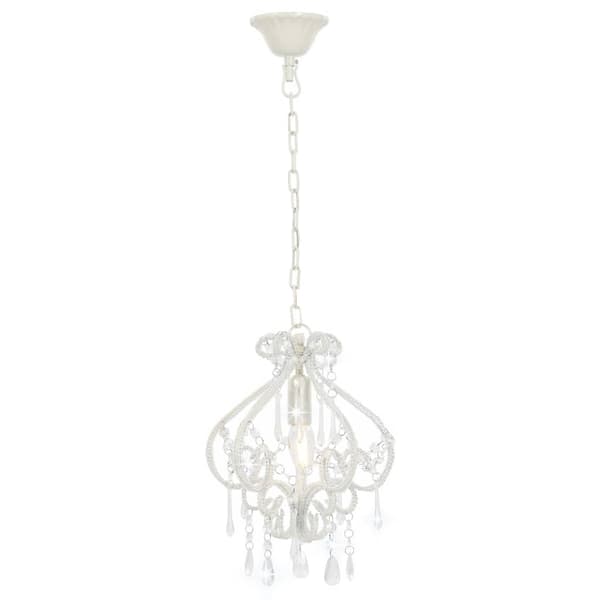vidaXL Loftlampe med perler hvid rund E14 Vit white