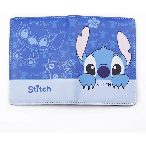 Passfodral i läder för kvinnor flickor tecknat mönster, A, Stitch passfodral