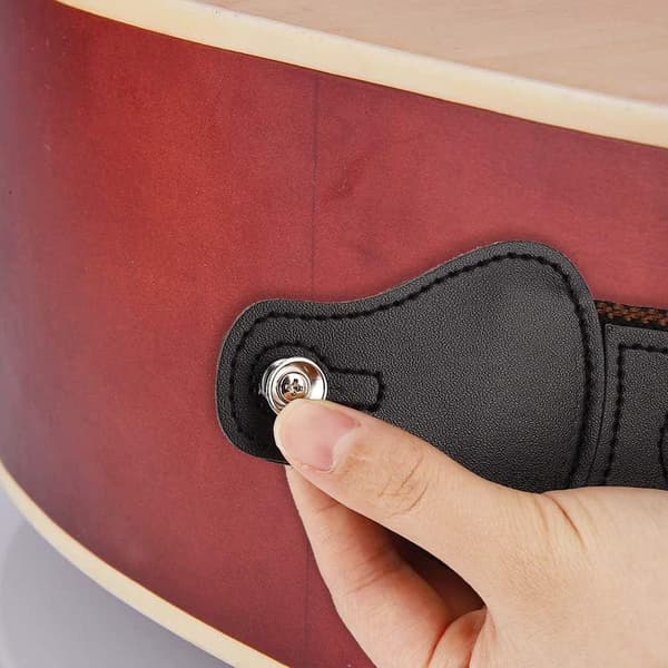 Metall sopphode gitar sklisikre stroppknapper stropplåser med skruer og puter 9 deler (tre farger)