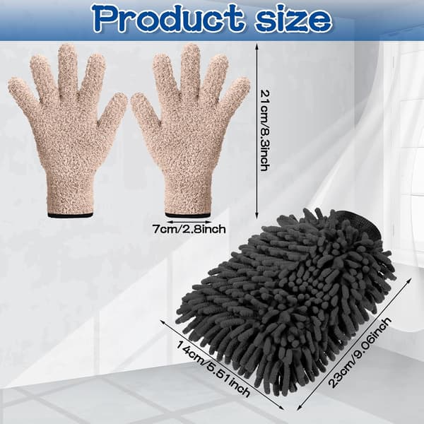 Ultra Soft Microfiber Cleaning Mitts, 6-Pack Washable Dusting Gloves for Multi-Surfaces, Ideal for Detailing, Household Chores, and Gentle Leaf