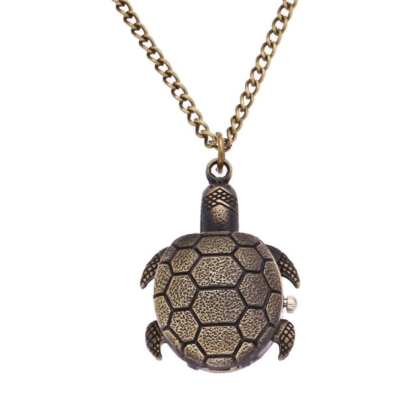Vintage Gave Mænd Legering Lommeur Skildpadde Mønster Lommeur Aimal Mønster Ur Klassisk Lomme Coffee 80CM