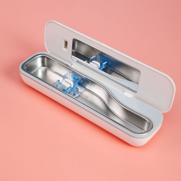 Kannettava UV-hammasharjan desinfiointiaine case UV-C automaattinen syklisterilointi ja ladattava sterilointilaatikon puhdistusteline sopii Elelle