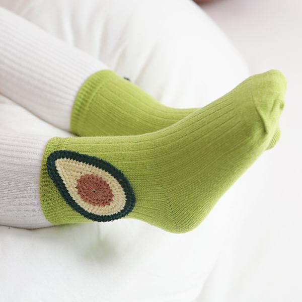 5 par Söta Frukt Babystrumpor Toddler Bomullsstrumpor Ankelstrumpor Pojkar Flickor Unisex Vår Lösa Strumpor Inomhusstrumpor för Barn