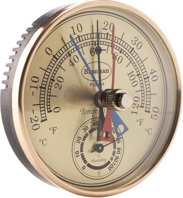 12/413 Termometer/hygrometer med maks./min.-skive