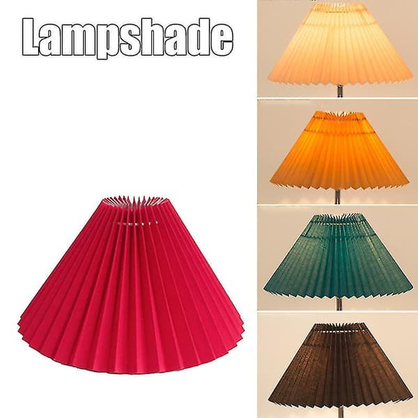 Plissert lampeskjerm E27-hette, japansk stil stoff bordlampe takdekorasjon blå
