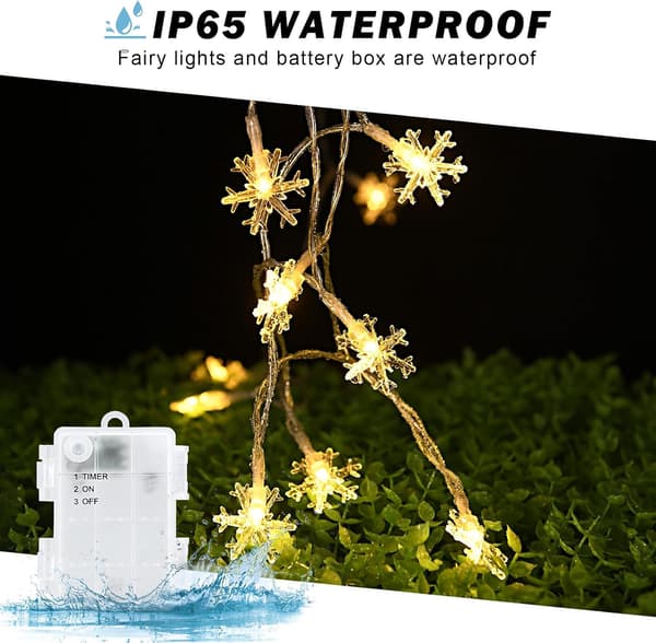 wxsp 1 stk - 6M 40LED - LED Stemningslys Utendørsbelysning Varmhvit - Batteri USB Dobbelmodus Blinkende