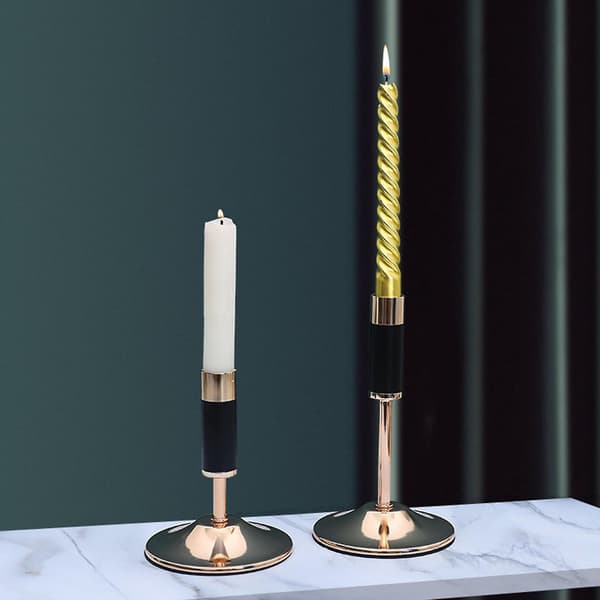 Metal Candle Holder 2 pcs Wrought Iron Simple Style Candlestick