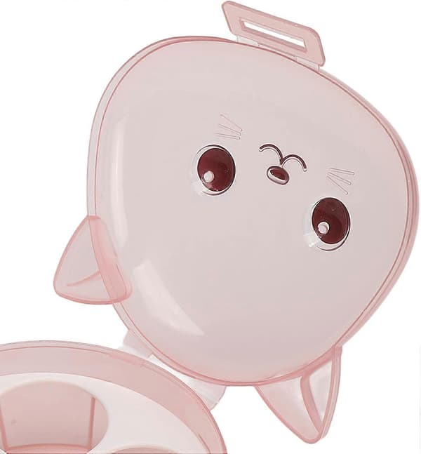 3 Pcs Makeup Sponge Holder, 4 Compartments Makeup Blenders Case, Cat Shaped Transparent Cosmetic Sponge Container