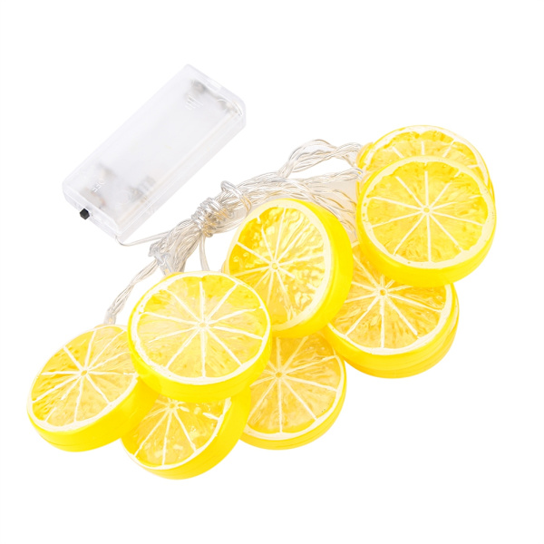 Citron 1,5 m 10 LED lyskæde have julebelysning feriefest dekoration