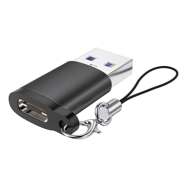 Type-C naaras-USB 3.0 -sovitin 2 kpl yhteensopiva Type-C-laitteiden kanssa USB C OTG -sovitin avaimenperällä musta ja hopea
